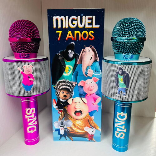 Kit com 20 Unidades de Sing Microfone Karaokê Personalizado
