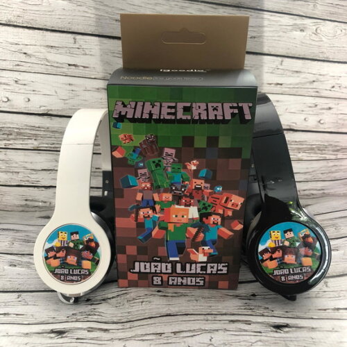 Kit com 20 Unidades Minecraft Fone de Ouvido Personalizado