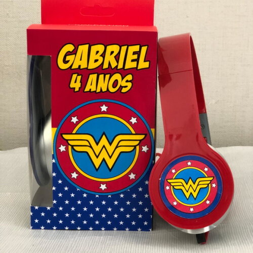 Kit com 20 Unidades Mulher Maravilha Fones Personalizados