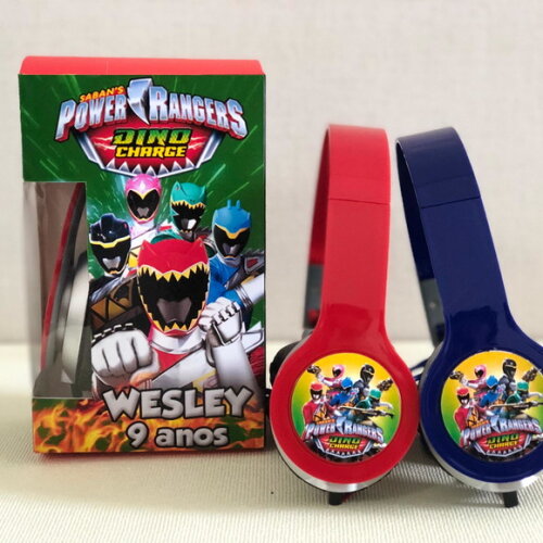 Kit com 20 Unidades Power Rangers Dino- Fones Personalizados