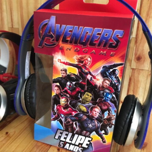 Kit com 20 Unidades Vingadores Fones Personalizados
