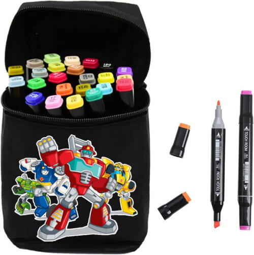 Kit com 24 Canetinhas Ponta Dupla Personalizadas