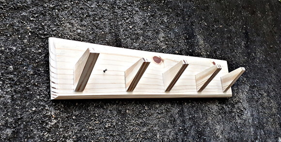 Cabideiro de Parede em Madeira Maciça 5 Hastes 60cm