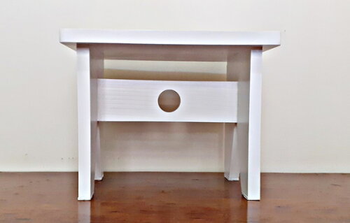 Banquinho de Madeira Maciça Pintado