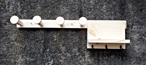 Cabideiro Porta Chaves e Prateleira 70cm