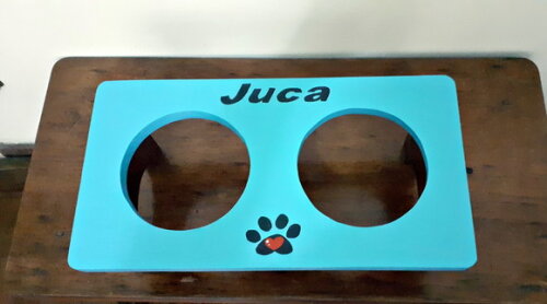 Comedouro Duplo Personalizado Cães Gatos