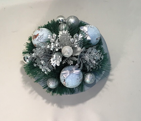Arranjo de Natal - Azul / Bowl de Cimento - Consulte