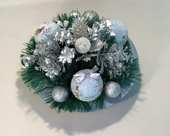 Arranjo de Natal - Azul / Bowl de Cimento - Consulte