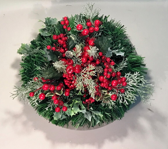 Arranjo de Natal -cerejinhas/bowl de Cimento- Consulte