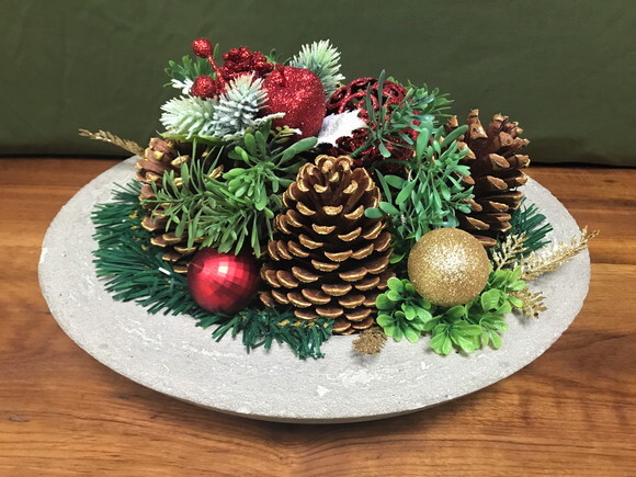 Arranjo de Natal + Centro de Mesa de Cimento - Consulte