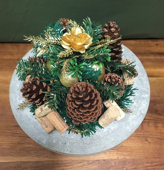Arranjo de Natal + Centro de Mesa de Cimento-consulte