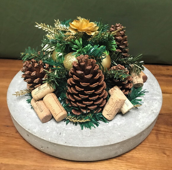 Arranjo de Natal + Centro de Mesa de Cimento-consulte