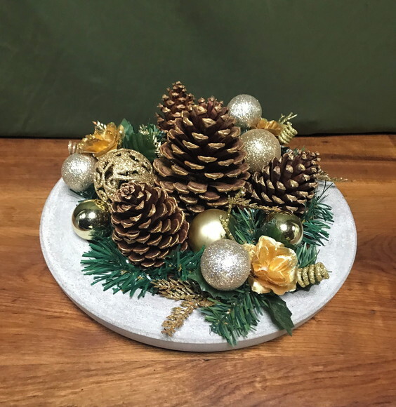Arranjo de Natal + Centro de Mesa de Cimento-consulte