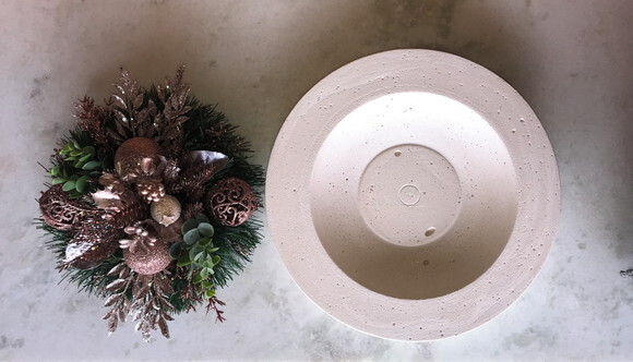 Arranjo de Natal Rose/peça Decorativa de Cimento Rosa Claro