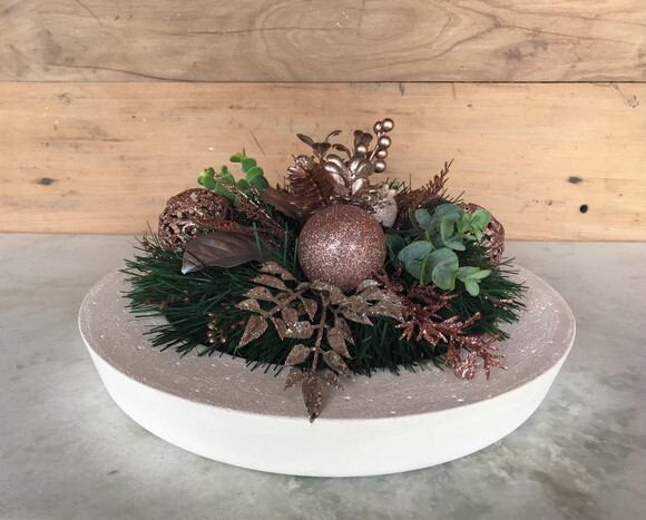 Arranjo de Natal Rose/peça Decorativa de Cimento Rosa Claro