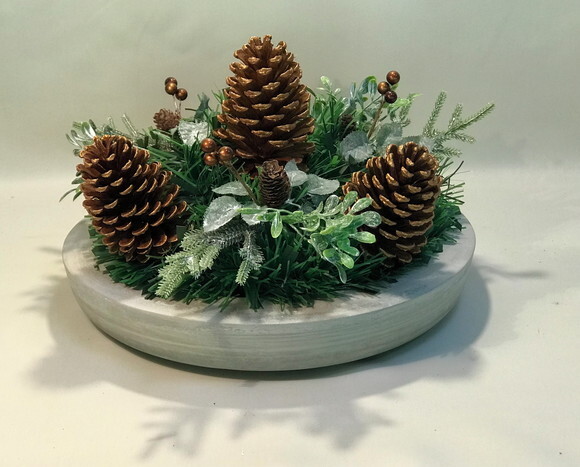 Arranjo de Natal-pinhas Naturais Peça de Cimento-consulte