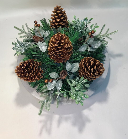 Arranjo de Natal-pinhas Naturais Peça de Cimento-consulte