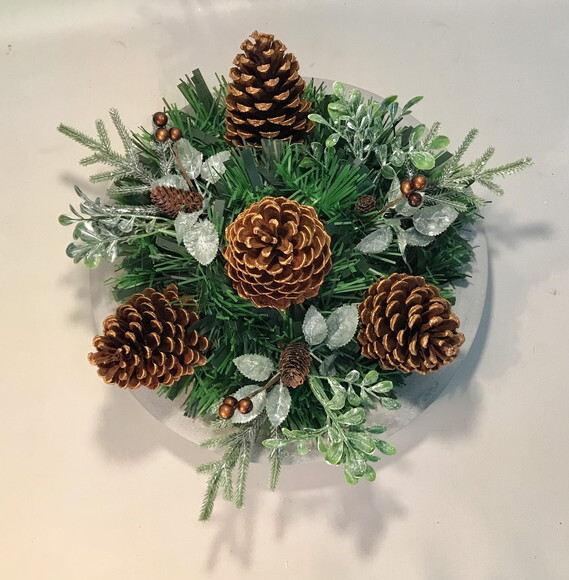Arranjo de Natal-pinhas Naturais Peça de Cimento-consulte