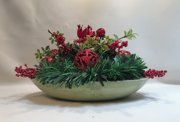Arranjo de Natal-prato Oval Verde-consulte Disponibilidade