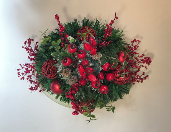 Arranjo de Natal-prato Oval Verde-consulte Disponibilidade