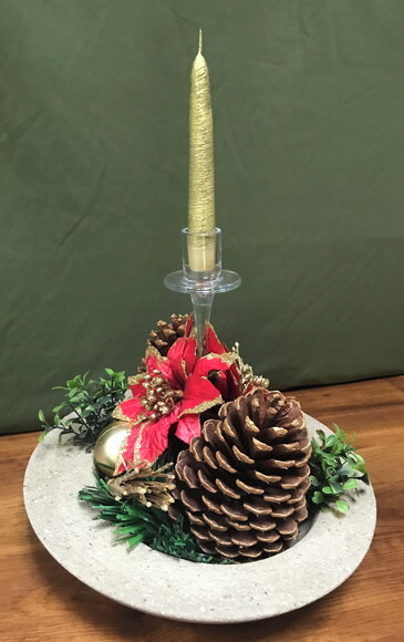 Arranjo de Natal/centro de Mesa de Cimento- Consulte