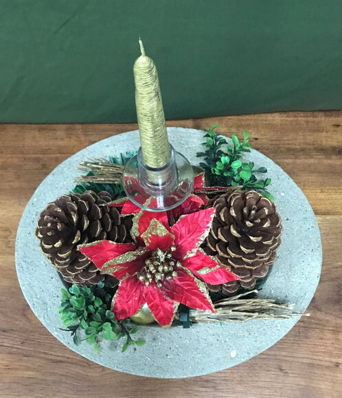 Arranjo de Natal/centro de Mesa de Cimento- Consulte