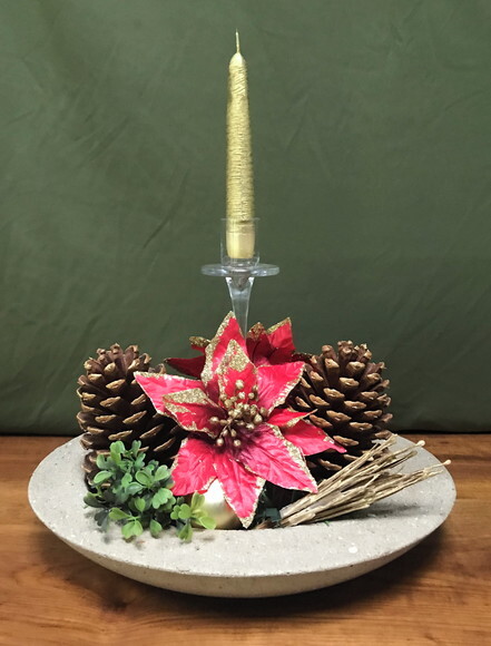 Arranjo de Natal/centro de Mesa de Cimento- Consulte