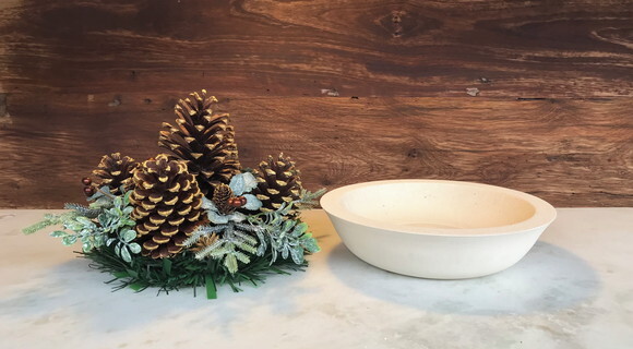 Arranjo/centro de Mesa Natal Off White e Dourado Ø37 cm