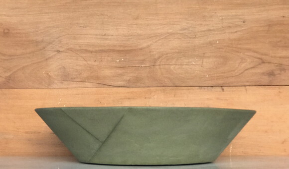 CENTRO DE MESA/TERRÁRIO/FRUTEIRA-CIMENTO VERDE Ø48CM