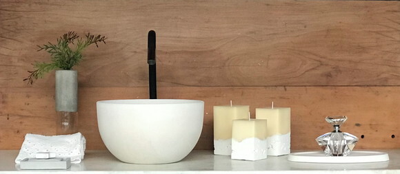 Cuba de Cimento Branca Ø25X10cm C/válvula Oculta- escolha a cor