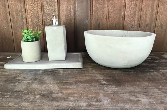 Cuba de Concreto Ø30x13cm Válvula Oculta+kit 3 Peças - escolha