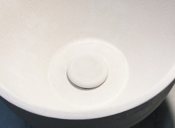 Cuba de Concreto Branco Ø 28cm com Válvula Oculta