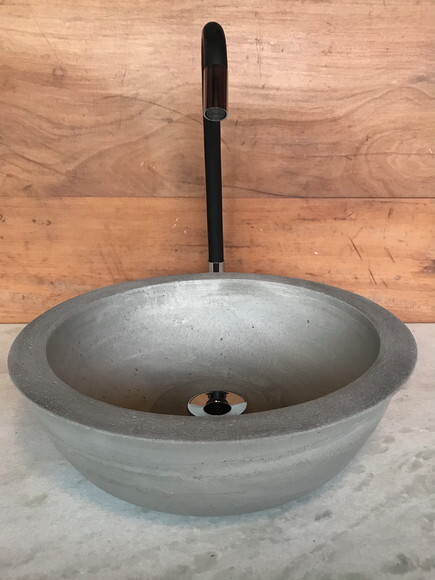 Cuba de Concreto Ø 35x10cm com Válvula Oculta- Sob Encomenda