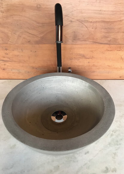 Cuba de Concreto Ø 35x10cm com Válvula Oculta- Sob Encomenda