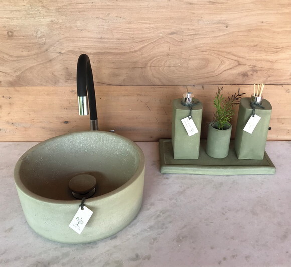 Cuba de Concreto Verde Ø 30cm C/válvula Oculta-sob Encomenda