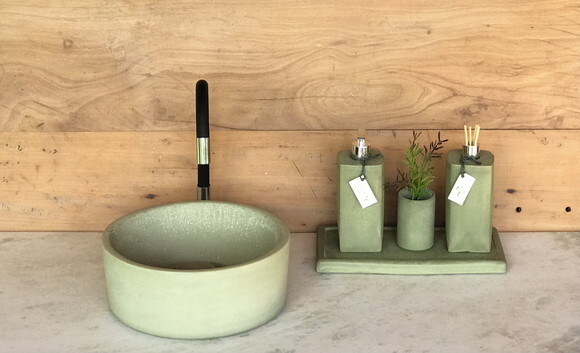 Cuba de Concreto Verde Ø 30cm C/válvula Oculta-sob Encomenda