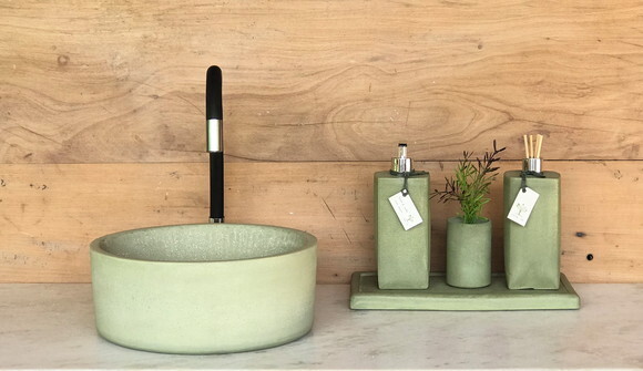 Cuba de Concreto Verde Ø 30cm C/válvula Oculta-sob Encomenda