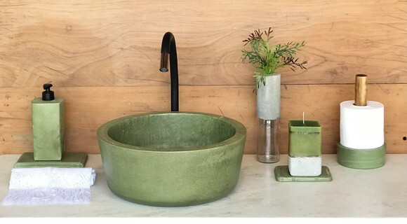 Cuba de Concreto Verde Oliva - Ø35cm