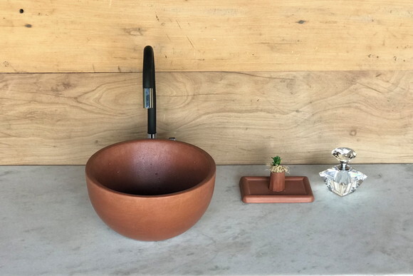 Cuba de Concretoø25cm-terra de Siena Naturalc/válvula Oculta
