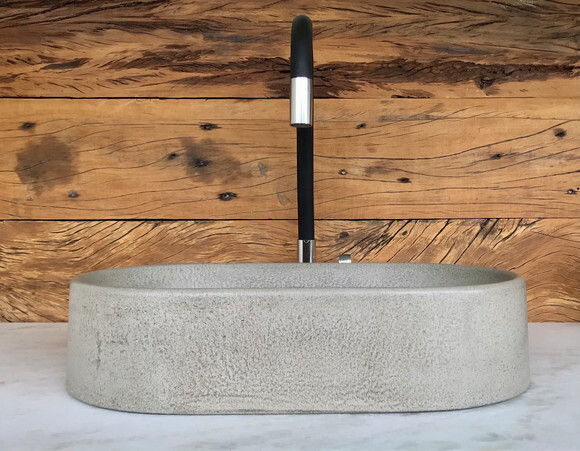 Cuba Oval de Concreto C/válvula Oculta 40 x 23 x 9,5cm
