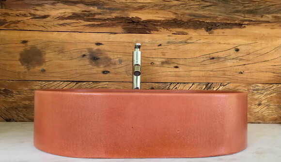 Cuba Oval de Concreto Terracota C/válvula Oculta47x32,5x11,7