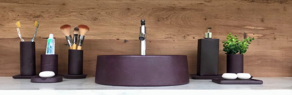 Cuba Redonda Concreto Fúcsia Ø33 x 9cm C/válv. Oculta