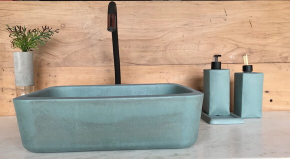 Cuba Retangular Concreto (42 x 34 x 12cm)-azul