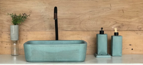 Cuba Retangular Concreto (42 x 34 x 12cm)-azul
