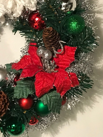 GUIRLANDA DE NATAL PRATEADA COM PAPAI NOEL-CONSULTE ANTES