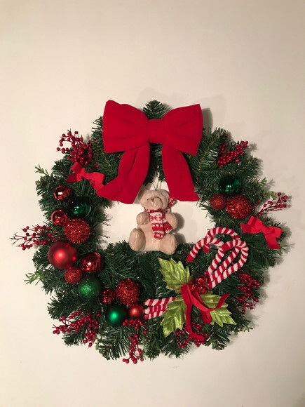 Guirlanda de Natal Vermelha com Urso-consulte