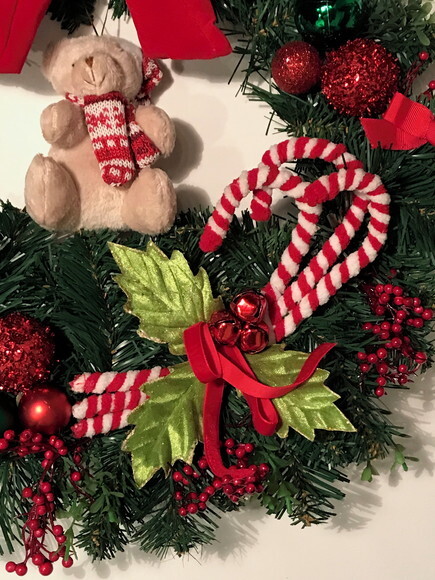 Guirlanda de Natal Vermelha com Urso-consulte