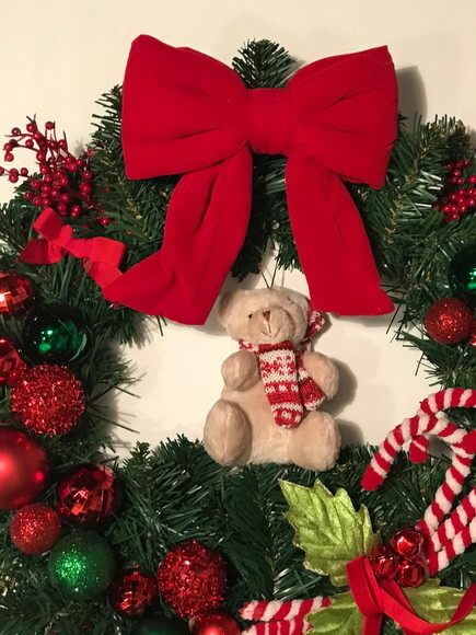 Guirlanda de Natal Vermelha com Urso-consulte