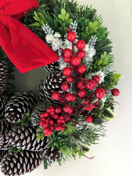 Guirlanda de Natal-ramos de Cerejas e Flores-consulte