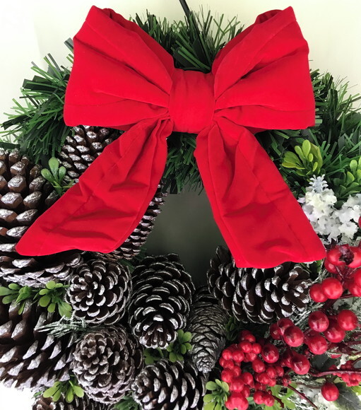Guirlanda de Natal-ramos de Cerejas e Flores-consulte